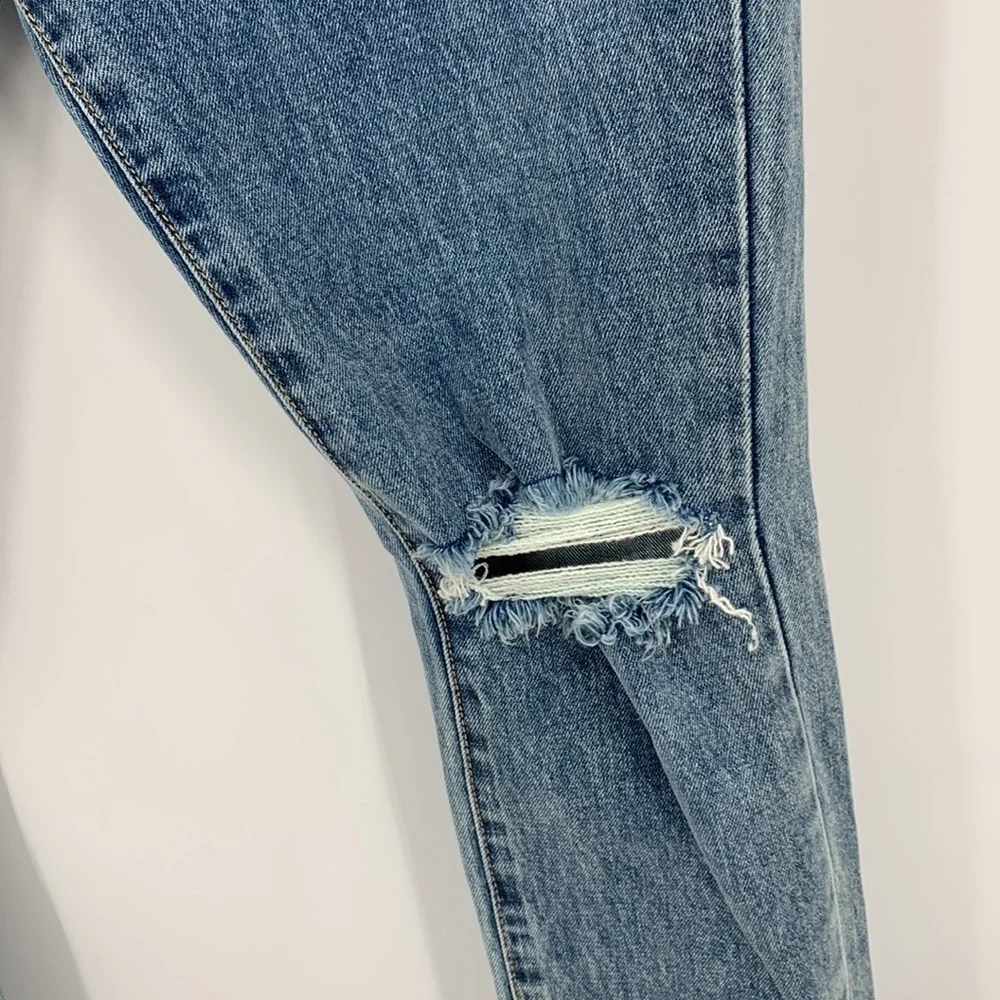 WeWoreWhat Danielle high waist straight distressed shredded knee women new 26